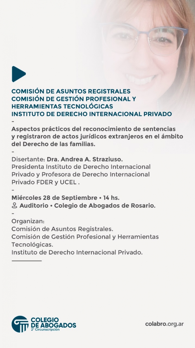 Aspectos prácticos del reconocimiento de sentencias y registraron de actos jurídicos extranjeros en el ámbito del Derecho de las familias - 28/09/2022